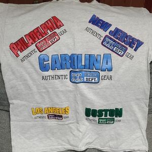 Women's Gray Graphic Tee with City Names